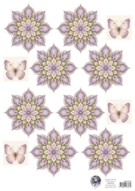 Fairybells combi knipvel voor pop-up en decoupage - bloem lavendel