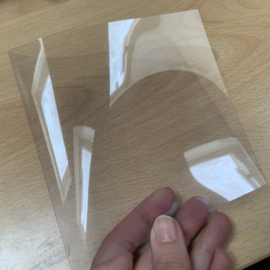 5 vierkante, dubbele kaarten van plastic sheet