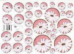 knipvel: cirkel 1: roze bloemen