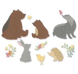 Thinlits Die Set Nature Friends 11 stuks Sizzix 666126
