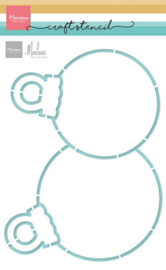 Craft stencil - Christmas Ornaments by Marleen PS8173
