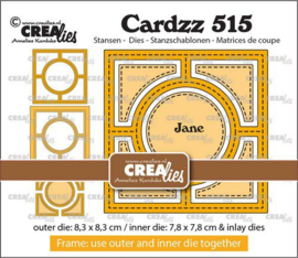 Crealies Cardzz Frame & Inlay Jane CLCZ515 max. 8,3 x 8,3 cm