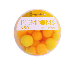 50 pompons 8 - 12 mm: yellows