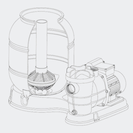 Externe Zwembad Zandfilter met zwembadpomp; 6.000 l/h