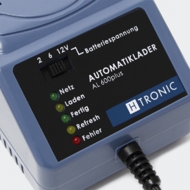 H-Tronic AL 600plus; 2/6/12V Automatische Lader, Druppellader, Acculader.