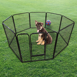 Vrijloop Puppy-box, Honden Vrijloopgebied, hekwerk met poort; 80 cm hoog.