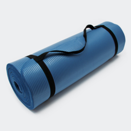 Yogamat blauw 180 x 60 x 1,5cm gymnastiekmat vloermat sportmat