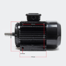 3-fase. Elektromotor 2-polig 400V 3kW 4 PK met aluminium wikkeling