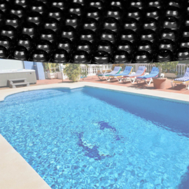 Zwembad afdekking, zonnefilm Ø 5,0 meter; zwart, 400µ.