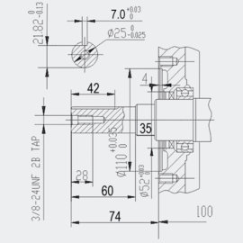 LIFAN 188 Benzinemotor 9,5kW/13,0 PK met as van 25mm.