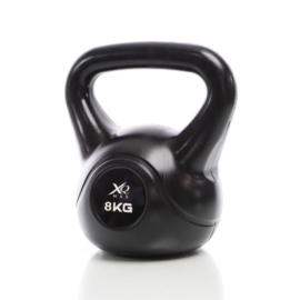 LUXTRI Kettlebell 8 kg zwart kogelgewicht cementvulling krachttraining