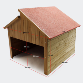 Garage voor MaaiRobot, Houten tuinhuis voor Robot.