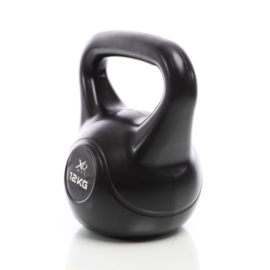 LUXTRI Kettlebell 12 kg zwart kogelgewicht cementvulling krachttraining