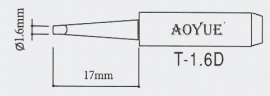 T-1.6D AOYUE e.a. Soldeerpunt, D 1,6x0,5mm