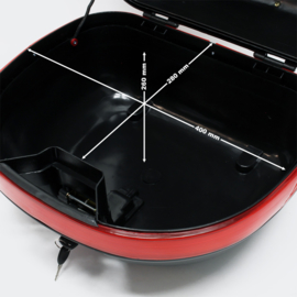 Helmkoffer, Motor topkoffer mat zwart, 31L inhoud, helmopbergkoffer