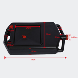 Kunststof Olie-opvang-tank, opvangbak met 8 liter inhoud.
