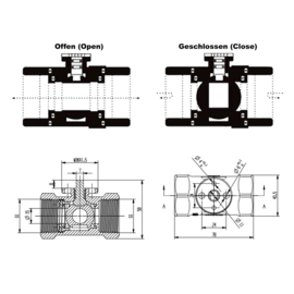 3-weg kogelkraan 3 / 4 " Zone Valve DQ320