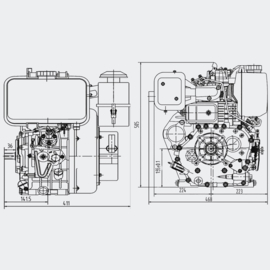 LIFAN C186FD dieselmotor 6,3kW 8,6Pk 25mm dynamo & E-Start