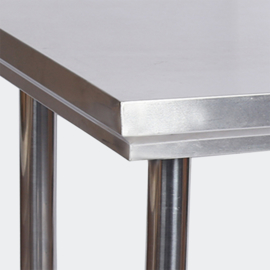 RVS tafel werktafel Roestvrije stalen tafel met opstaande rand 100x60x85.
