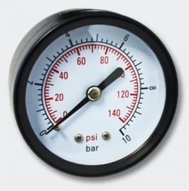 Manometer voor drukvaten / Manometer, Axiaal 0 -10 bar