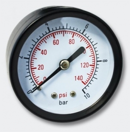 Manometer voor drukvaten / Manometer, Axiaal 0 -10 bar