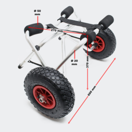 Aluminium transportwagen, boottrolley kanotrolley, opvouwbaar  tot max. 68 kg