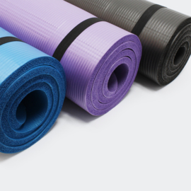 Yogamat zwart 185 x 80 x 1,5cm gymnastiekmat vloermat sportmat