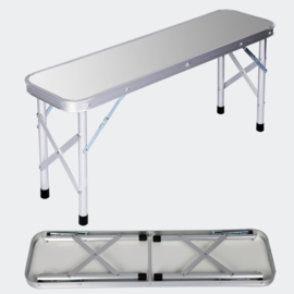 Aluminium koffertafel met 2 banken; 90x66x70 cm, opvouwbaar
