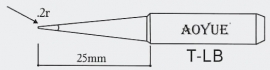 T-LB AOYUE e.a. Soldeerpunt, R 0,2mm