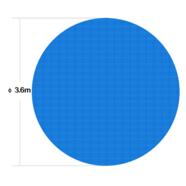 Zwembad afdekking, zonnefilm Ø 3,6 meter; blauw, 400µ.