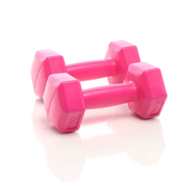 LUXTRI Dumbbells set 2x 500 gr roze halters gewichten krachttraining