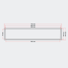 Afdekplaatje voor brievenbus met ponsmaat 69x17mm