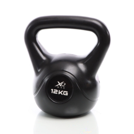 LUXTRI Kettlebell 12 kg zwart kogelgewicht cementvulling krachttraining