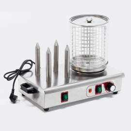Hotdog verwarmer, rvs, 650 Watt; Hot dog Maker met verwarmingsstaven