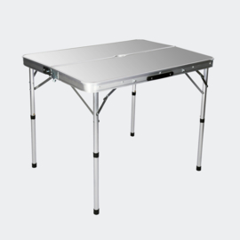 Aluminium koffertafel met 2 banken; 90x66x70 cm, opvouwbaar