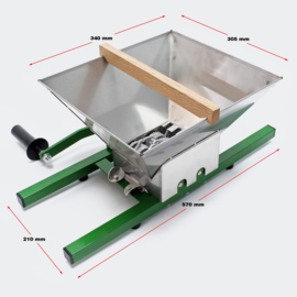 Fruitmolen; 7 liter pers met handslinger; Fruitpers, Metaal.