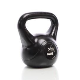 LUXTRI Kettlebell 8 kg zwart kogelgewicht cementvulling krachttraining