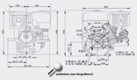 LIFAN 188 Benzinemotor 9,5kW/13,0 PK met koppeling