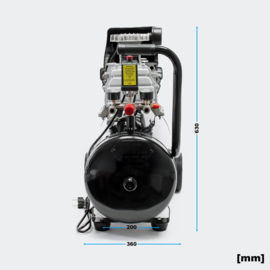 Compressor 50 liter 1,5 pk 1100 Watt; fluistercompressor. (175 l/min)