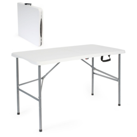 Toboli klaptafel 120x60x74cm campingtafel wit.