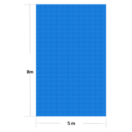 Zwembad afdekking, zonnefilm 5 x 8 meter; blauw, 400µ.