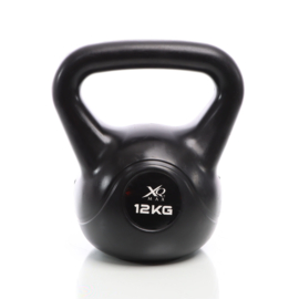 LUXTRI Kettlebell 12 kg zwart kogelgewicht cementvulling krachttraining