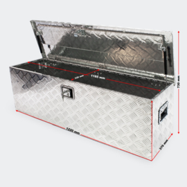 Afsluitbare transportbox, aluminium kist; 170 liter.