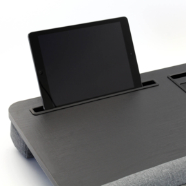 Toboli laptopkussen zwart 55x36x8 cm, 17", muismat, telefoon, tablet.