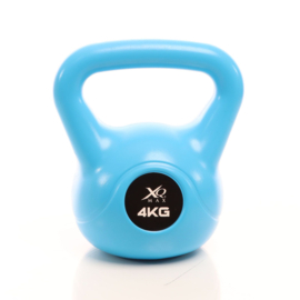 LUXTRI Kettlebell 4 kg blauw kogelgewicht met cementvulling