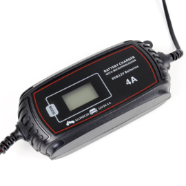 XPOtool 6V/12V-1A batterijlader auto acculader, automatische druppellader.