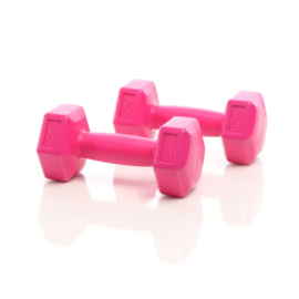 LUXTRI Dumbbells set 2x 500 gr roze halters gewichten krachttraining