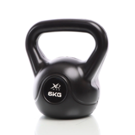 LUXTRI Kettlebell 6 kg zwart kogelgewicht met cementvulling