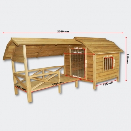 XXL Hondenhok met veranda / terras.