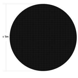 Zwembad afdekking, zonnefilm Ø 5,0 meter; zwart, 140µ.